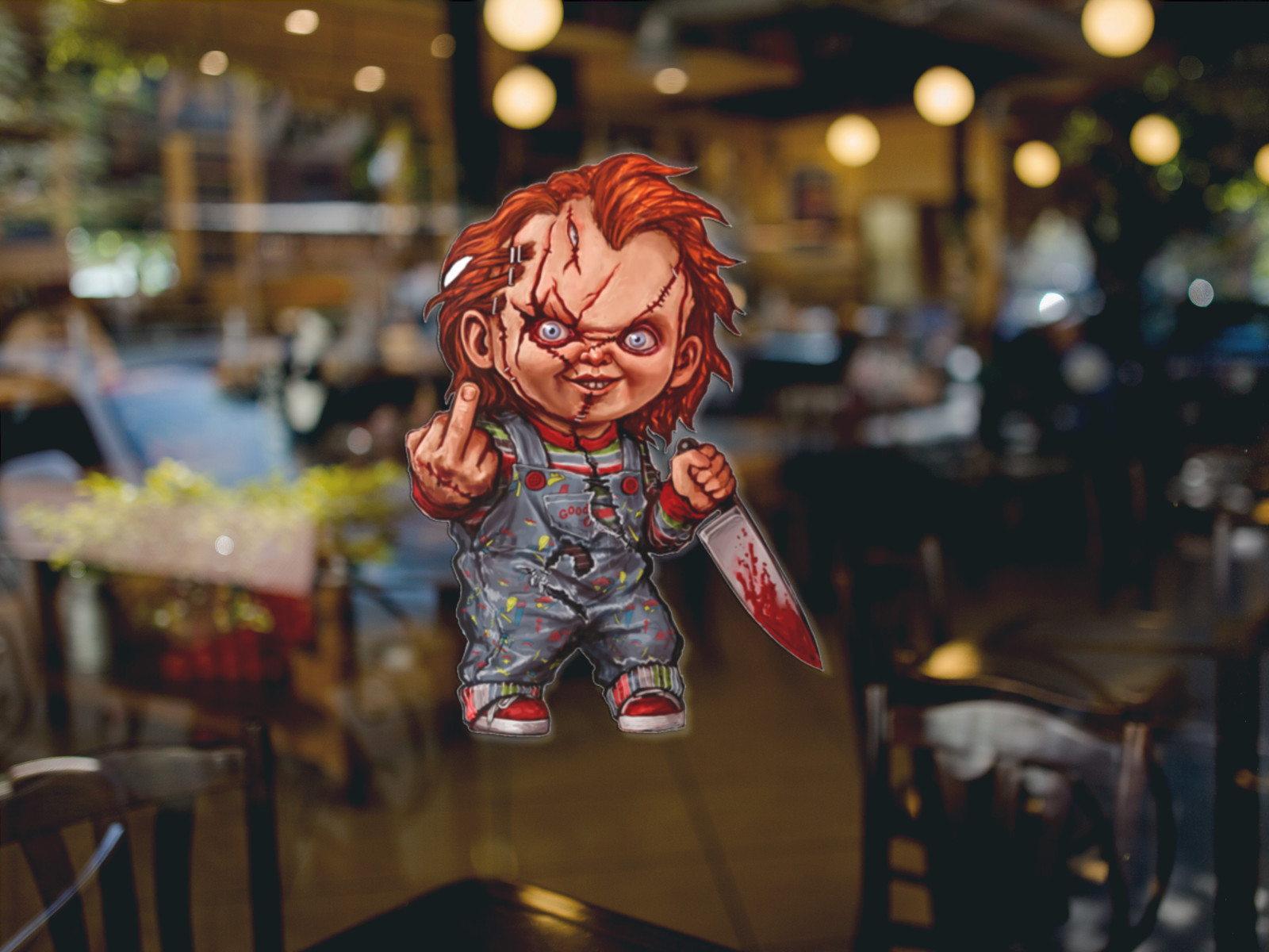 Chucky Horror Car Window Vinyl Decal Halloween Weatherproof Sticker 7″ -12″