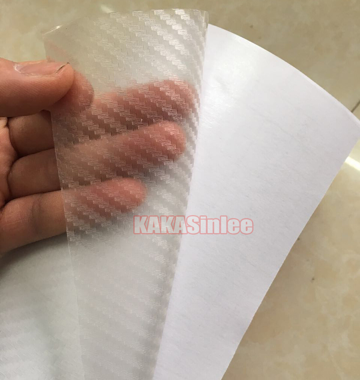 3D Clear Sheet Car PVC Grain Carbon Fiber Vinyl Tape Wrap Sticker Decors Strips