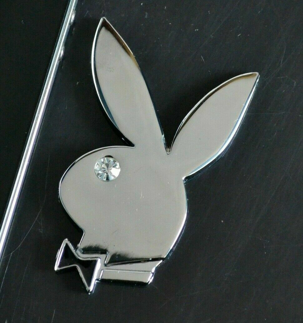 3D Bunny Rabbit Playboy Metal Chrome Diamond Car Phone Badge Sticker Decal