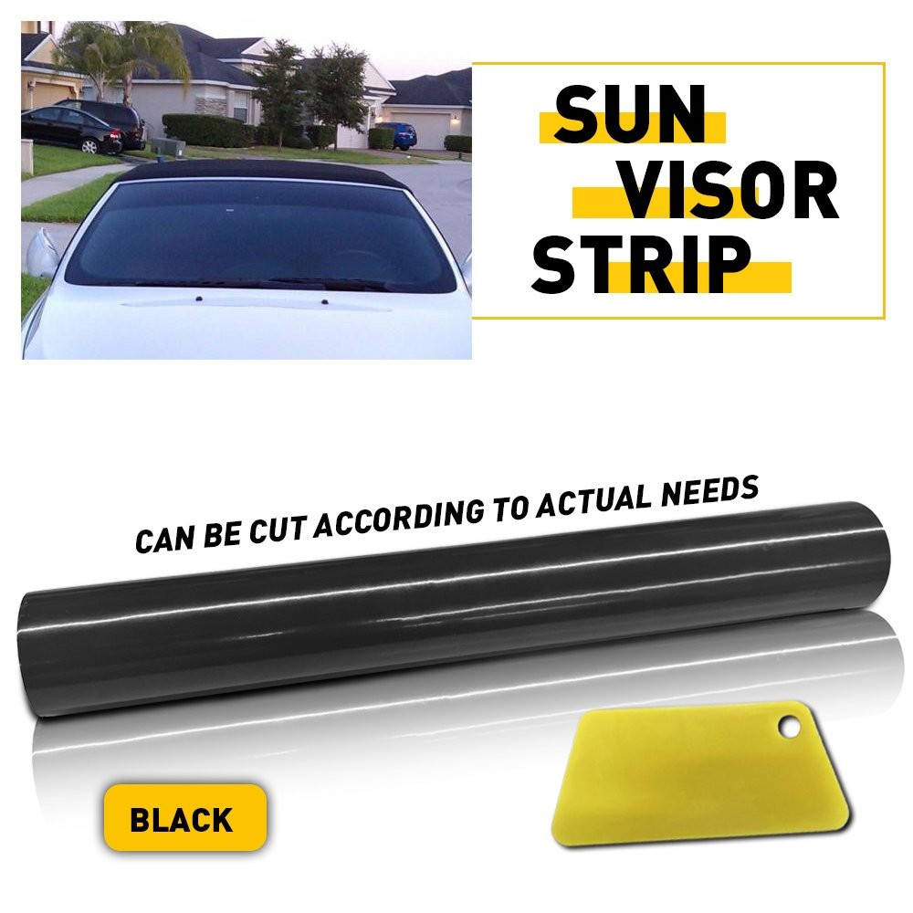 60×10” Car Window Windshield Tint Sun Visor Vinyl PVC Decal Strip Sticker Black