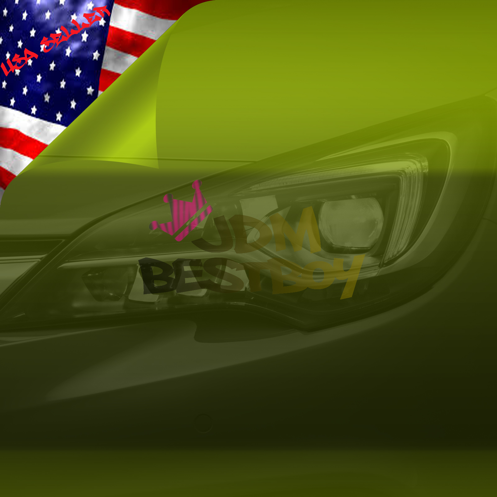 *Glossy Neon Yellow Tint Headlights Fog Lights Sidemarker Vinyl Sticker Sheet