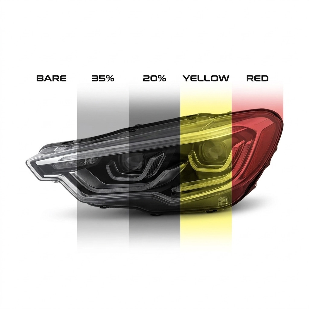 FOR 18-24 TOYOTA CAMRY FRONT EMBLEM DARK SMOKE PRECUT VINYL TINT OVERLAY 2PCS