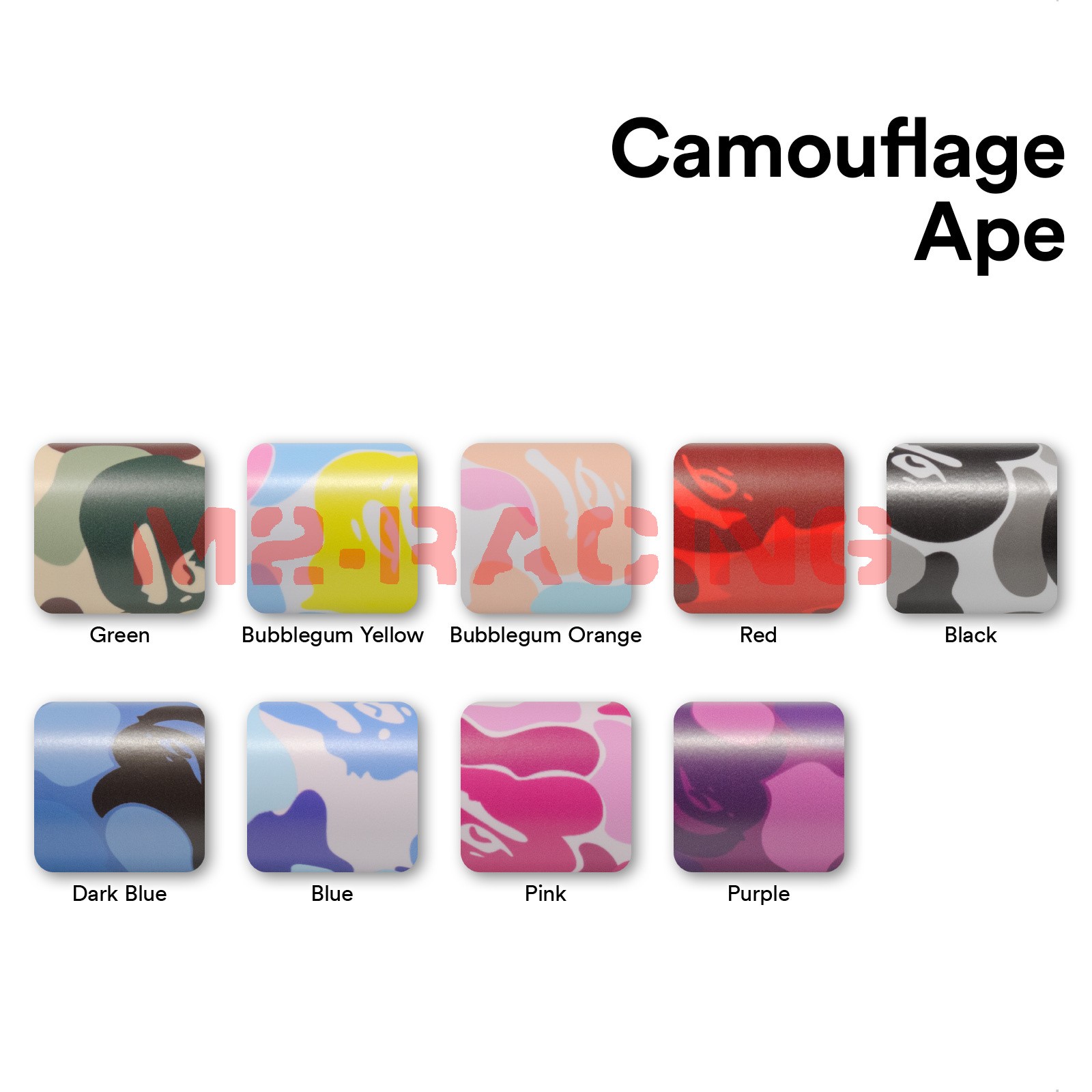 Premium Camouflage Camo Ape Green Car Vinyl Wrap Sticker Decal Sheet Film DIY