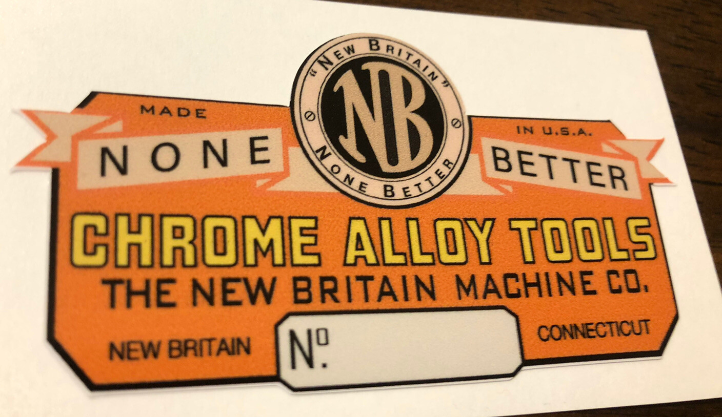 None Better New Britain Chrome Alloy Decal For Antique Tool Box 2” & 3” Set 2