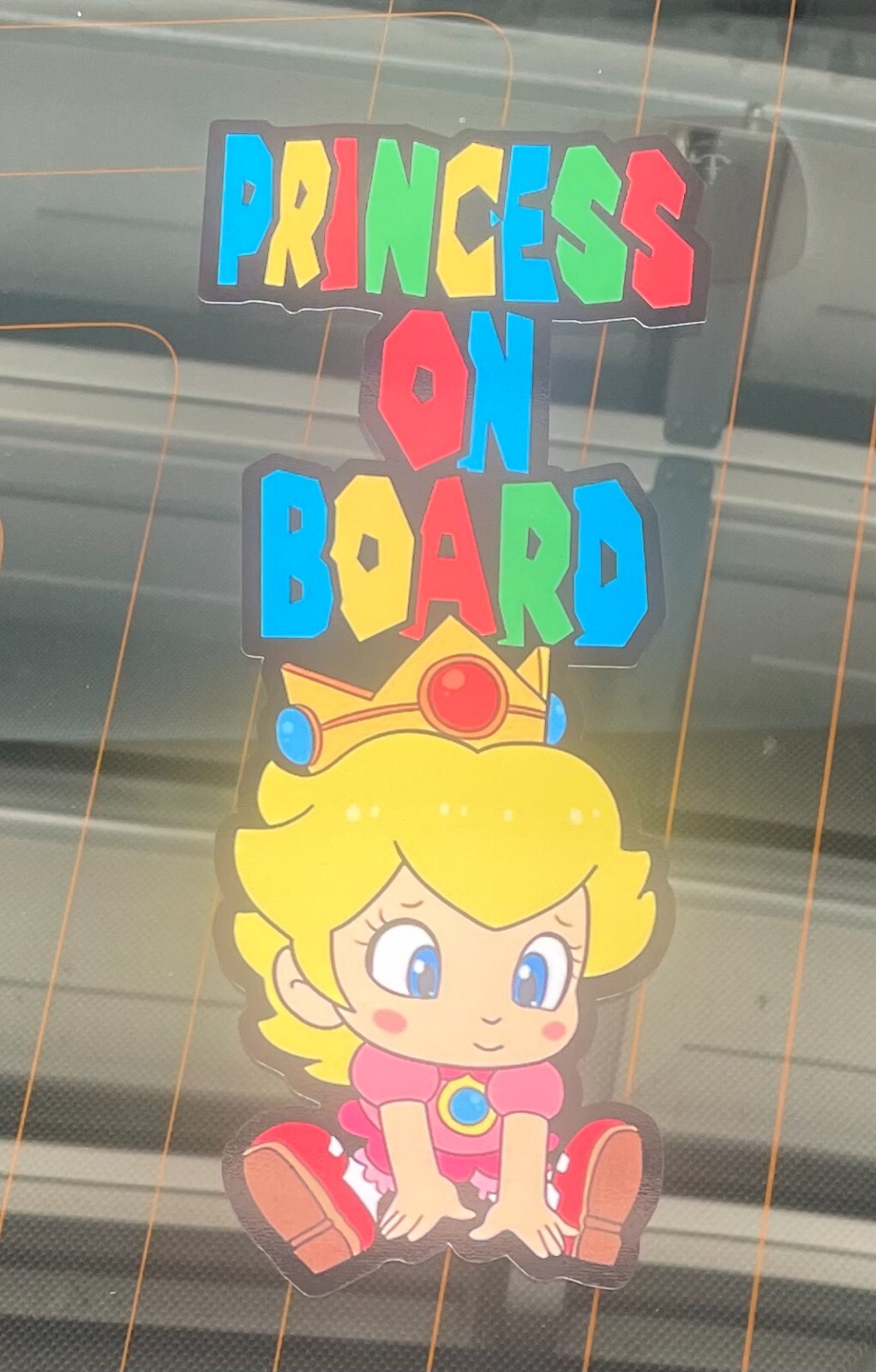 Super Mario Sticker Princess Peach Baby on Board Princess on Board Bumpersticker
