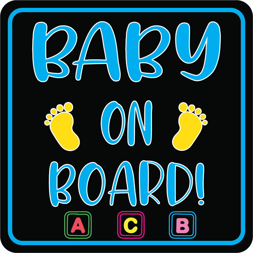 Baby on the board FOR BOYS QUALITY STICKER 3M CAR TRUCK