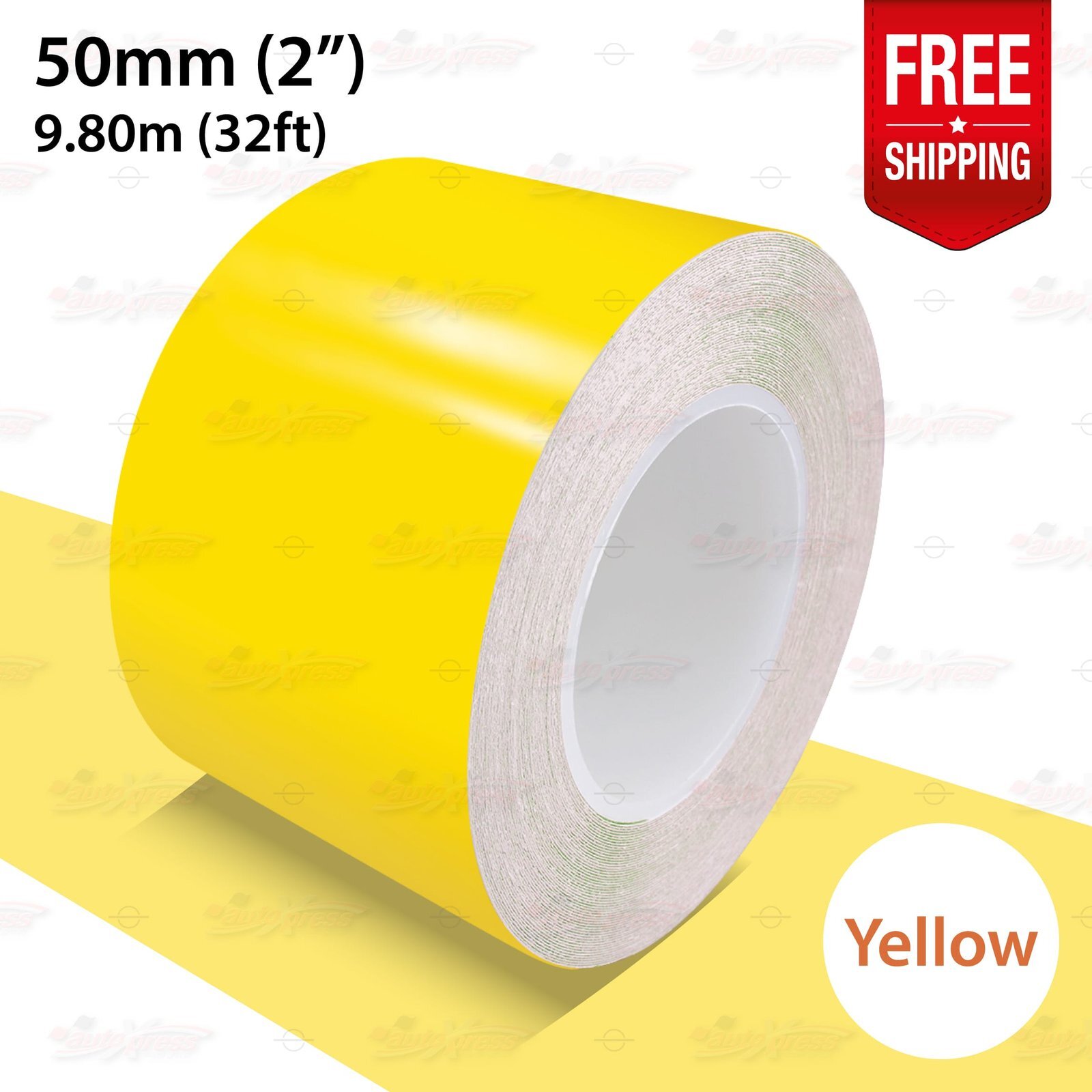 YELLOW 2″ 50mm Roll PIN STRIPE Car Striping Trim Line TAPE Decal Vinyl Sticker