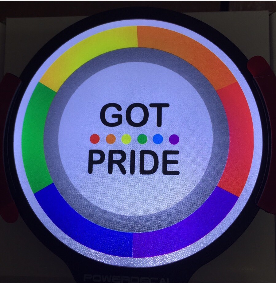 Gay Pride Light Up Decal Powerdecal Backlit LED Motion Sensing Auto Decal
