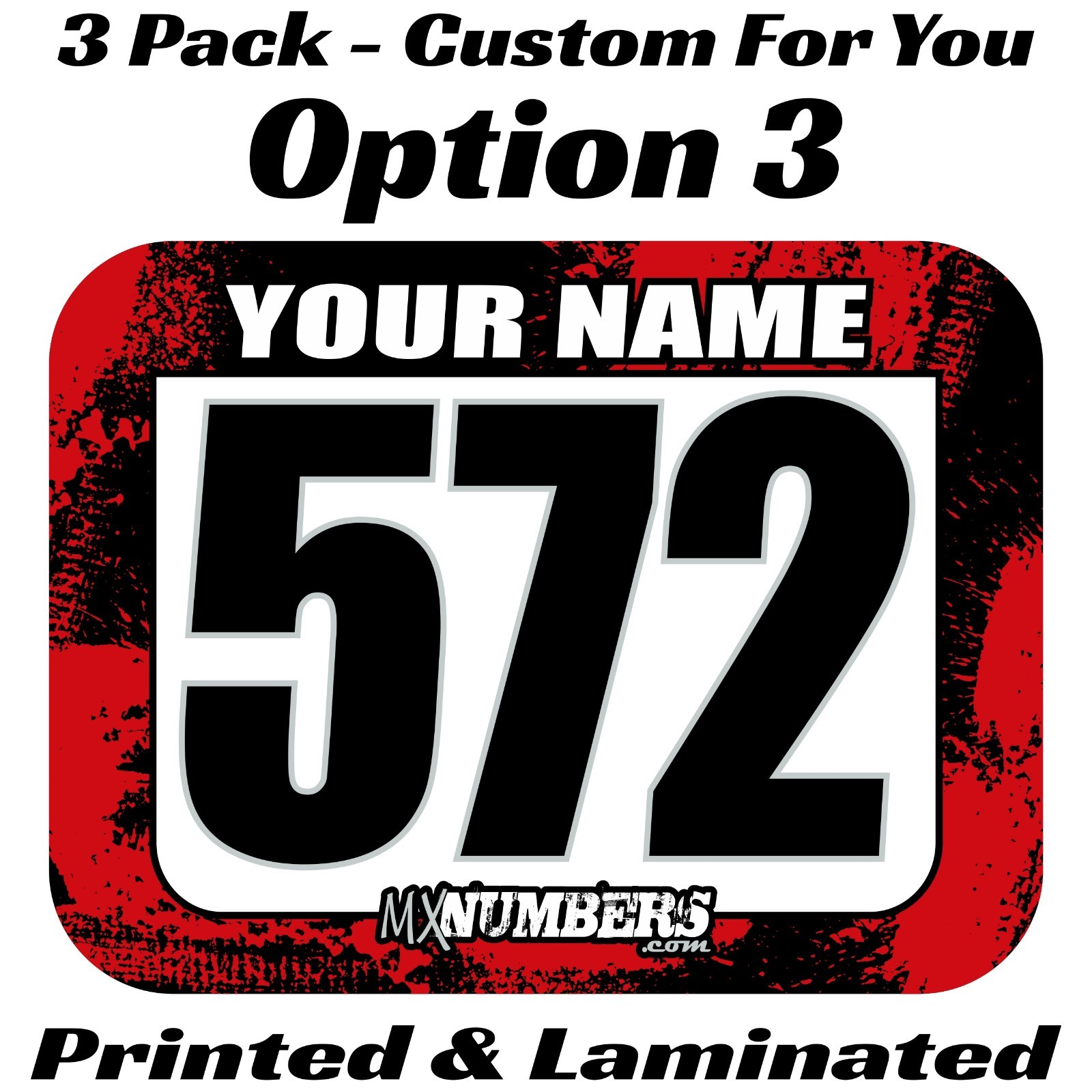 ATV Number Plate Decal Stickers Custom Name Motocross Race MX SX ATV AMA RMZ RM