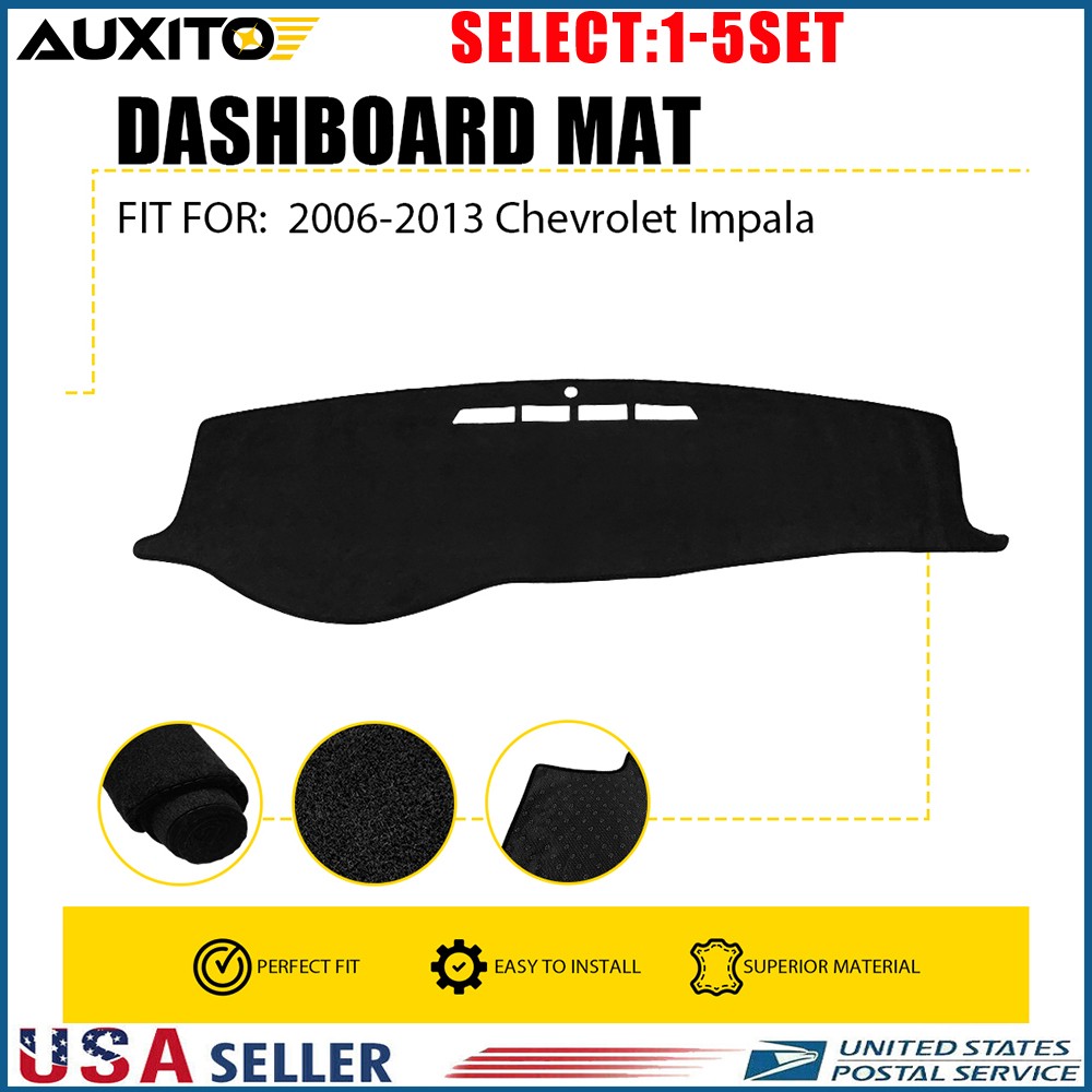 Fit 2006-2013 Chevrolet Impala Dash Mat Dashboard Cover Pad Interior Black 1-5X