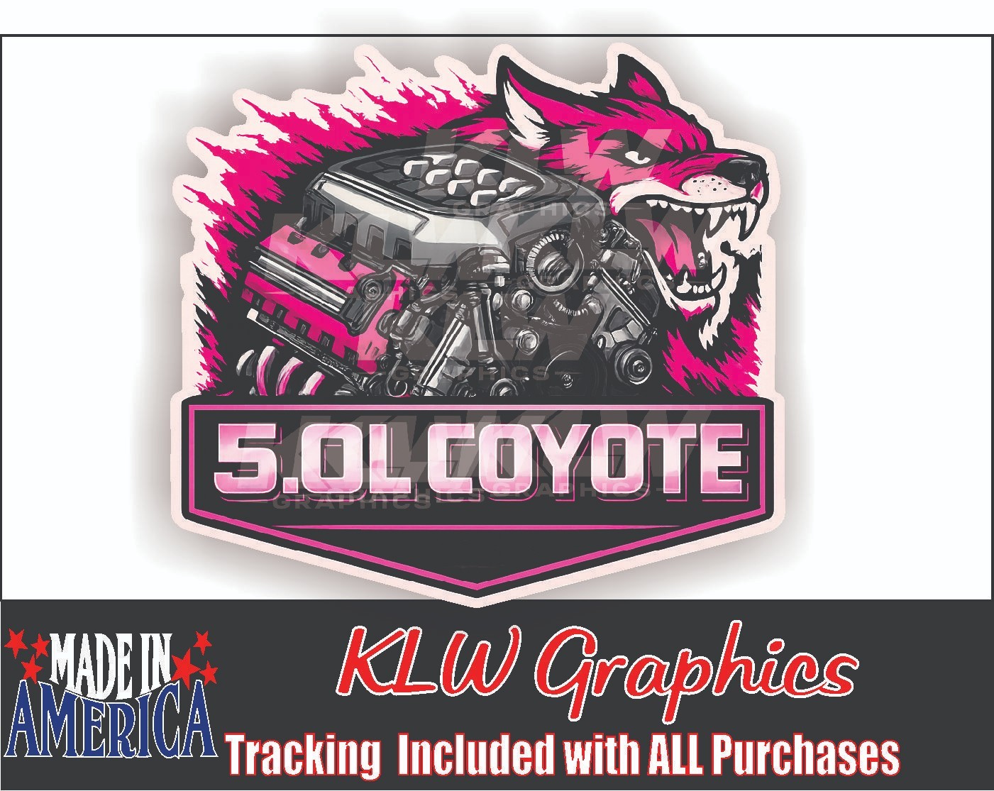 COYOTE Windshield Vinyl Decal Sticker Mustang 5.0 2014 -2026 V8 Graber Race Car
