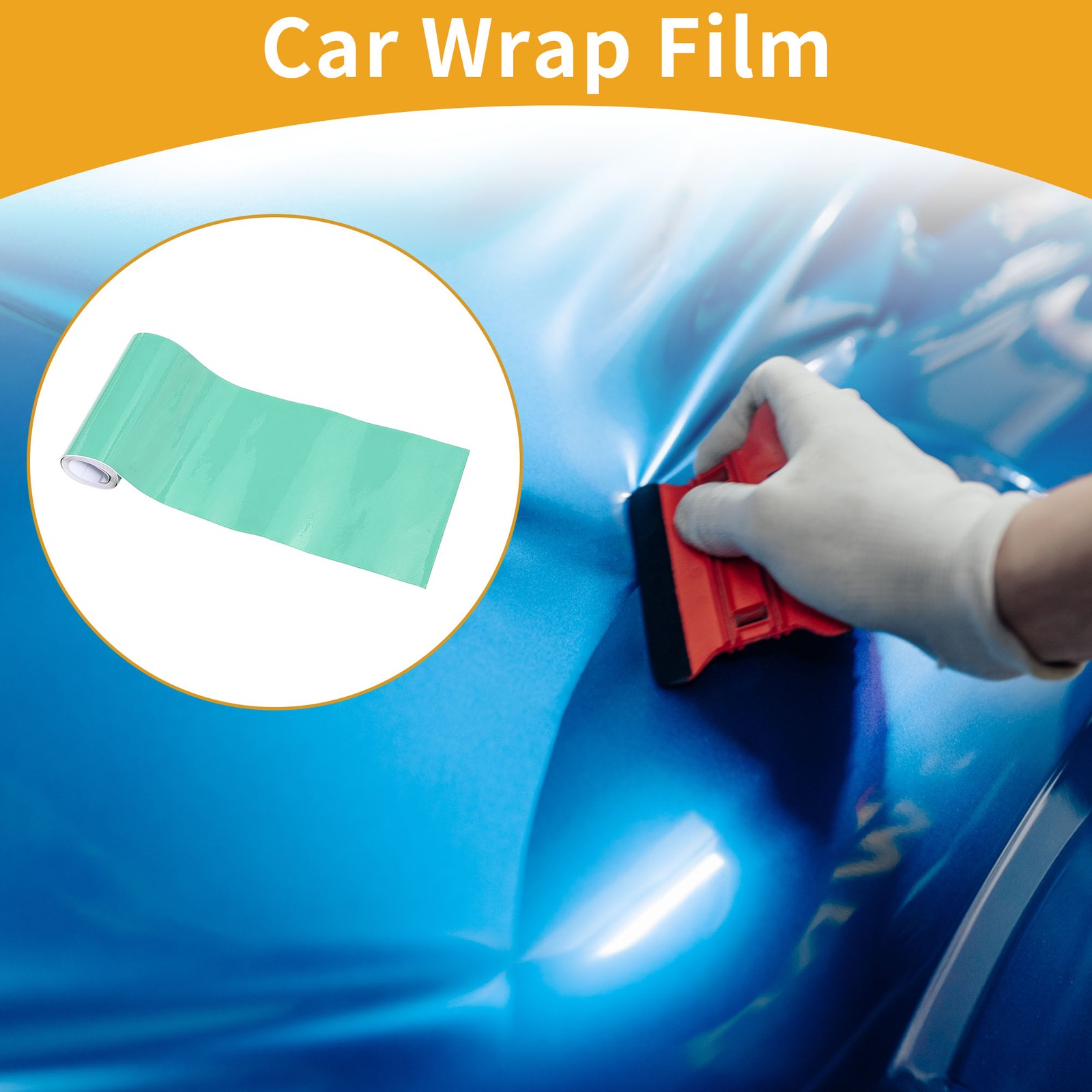 Turquoise Car Wrap Film 10x152cm(0.3ft x 5ft) Vinyl Wrap Cover 1 Pcs