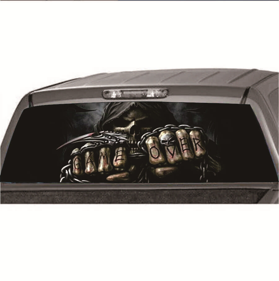 Rear Window Sticker Skull Vinyl Graphics Decals Fit For Ford F150 F350 2000-2018