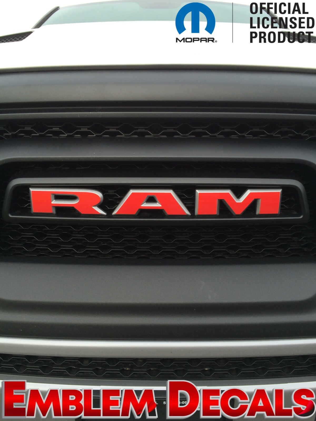 RAM 1500 Grill Emblem Decals REBEL 2016 2017 2018 SOLID COLORS AND USA DESIGN