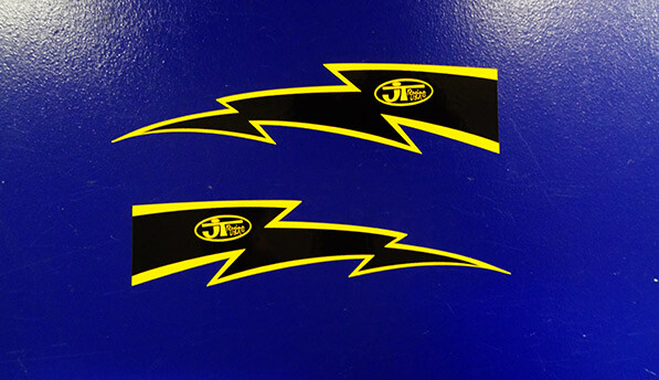 JT Racing Bolts Decals Yellow/Black pegatinas Works VMX KTM Maico YZ Pick Size