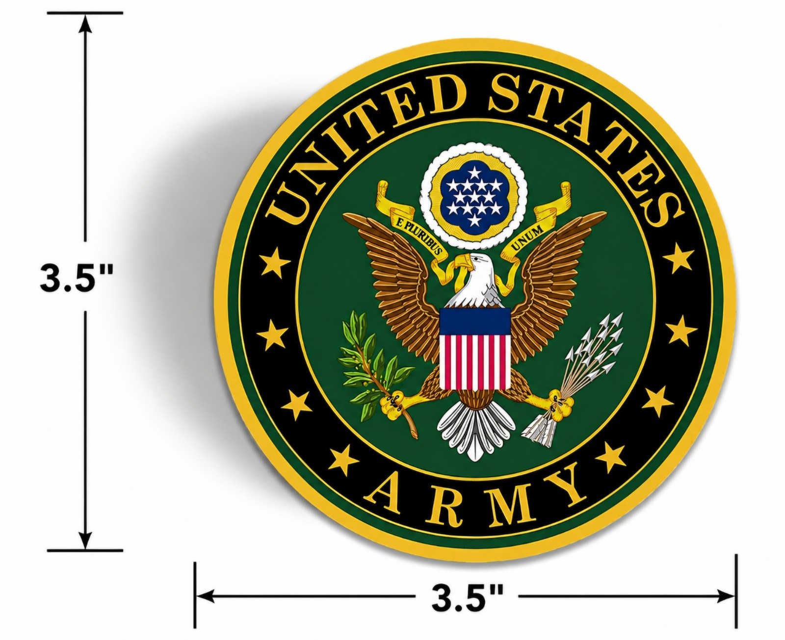 United States Army Emblem Decal Sticker 3.5 Inch x 3.5 Inch USA Made Vinyl Decal