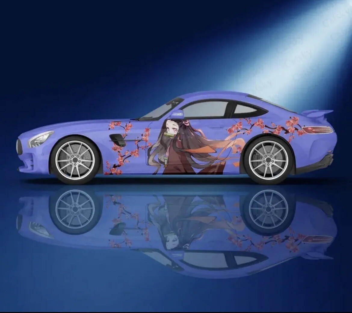 Itasha Custom Car Decals; Anime Inspired Car Decals; Itasha Side Decal,Both Side