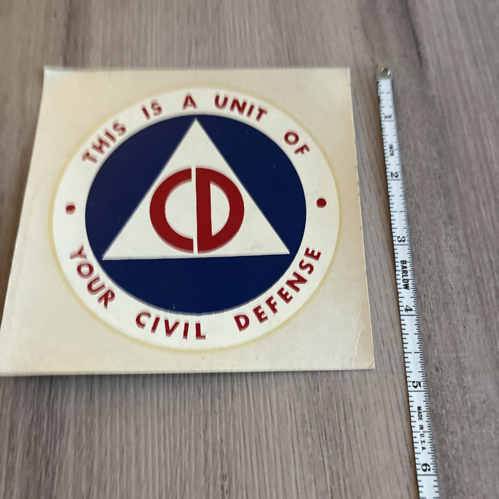 Civil Defense Unit Decal Tool ID 6″ Like Original Vinyl Reproduction