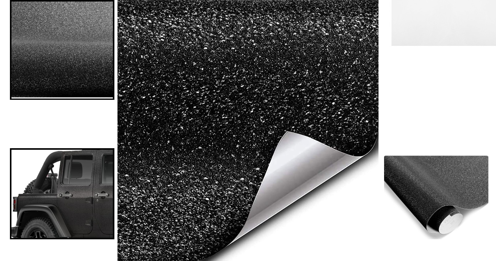 Black Indestructible 20 Mil Vinyl Wrap – Universal Fit 1/2ft x 5ft for Vehicles