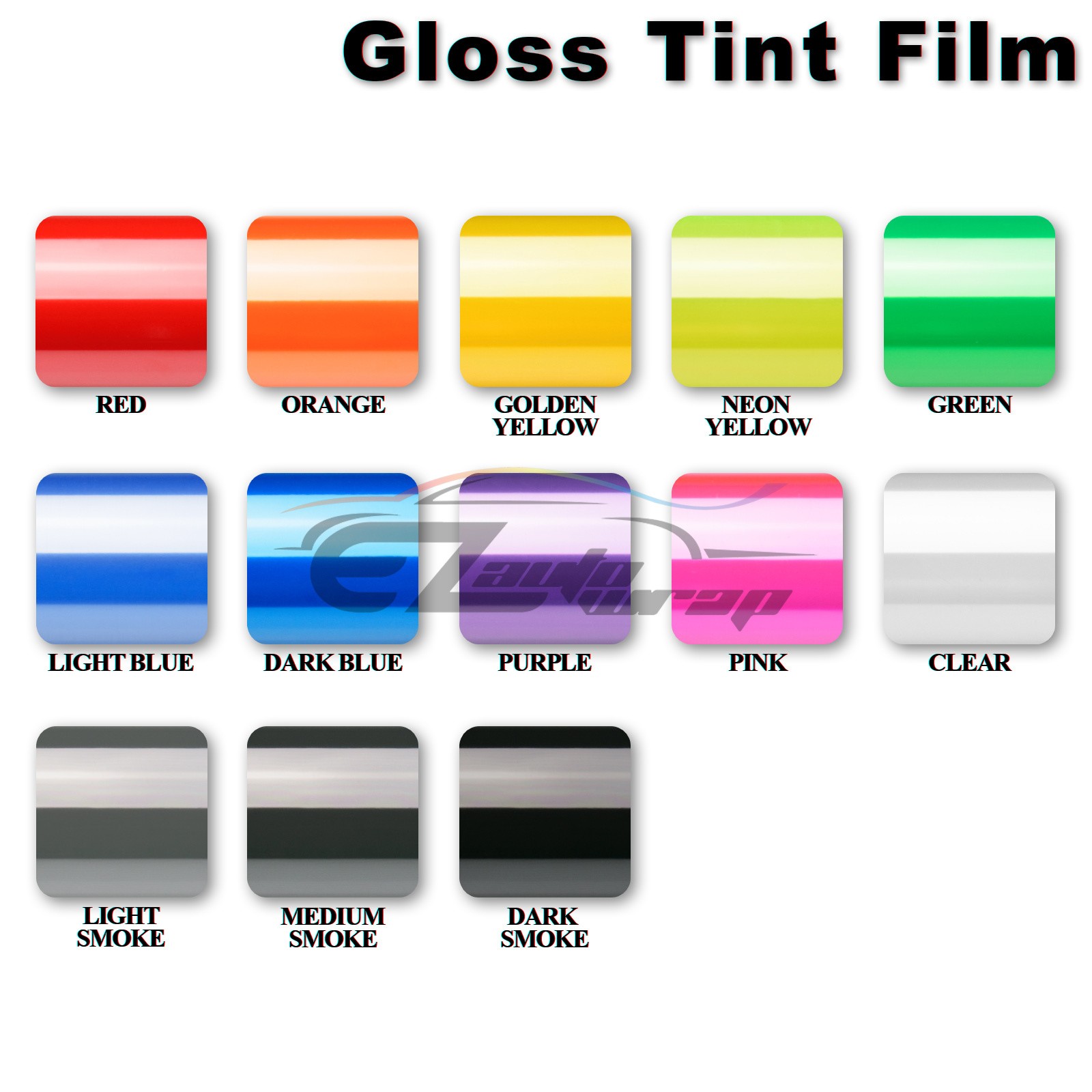 Gloss Light Black Headlight Taillight Fog Sidemarker Protective Tint Film Vinyl