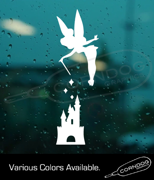 Disney Castle and Tink STICKER VINYL DECAL MICKEY MOUSE WALT DISNEY WORLD MAJIC