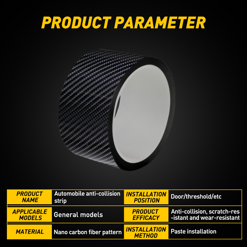 10ft Carbon Fiber Adhesive Tape Car Door Sill Protector Strip Anti Scratch Scuff