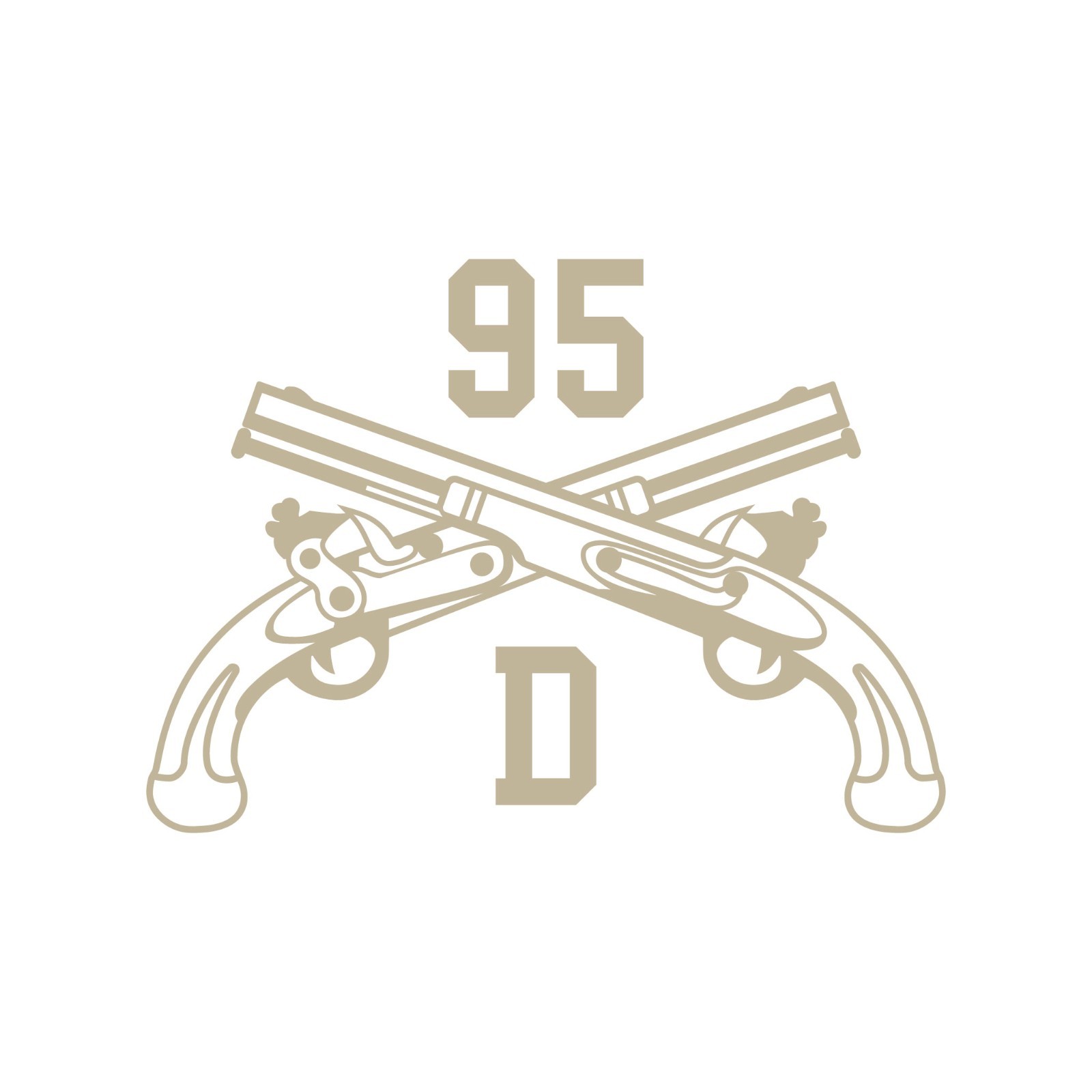 Army MOS 95D CID Special Agent MP Crossed Pistols Insignia Decal 3″ x 5.5″