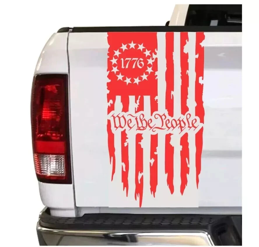 We The People BetsyRoss Flag 1776 Truck Tailgate Vinyl Decal fits most Trucks v2