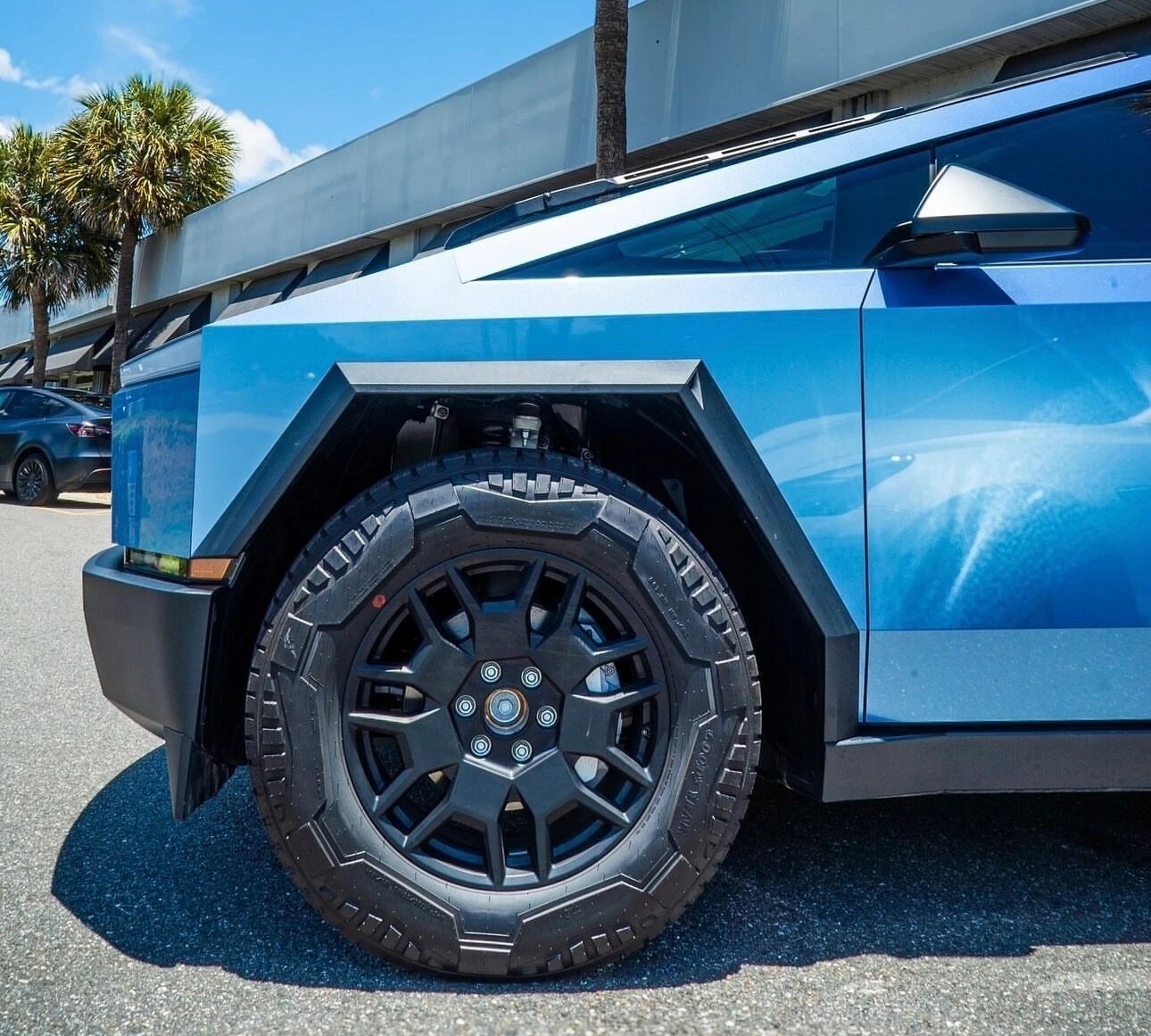 Cybertruck PreCut Paint Protection PET Vinyl Wrap Color Change Dreamy Grey Blue