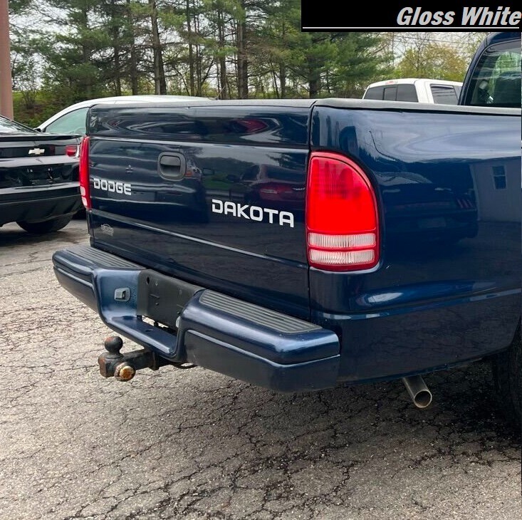 Gloss White Tailgate Letter Decals Fits 1998-2004 Dodge Dakota Pickup Truck