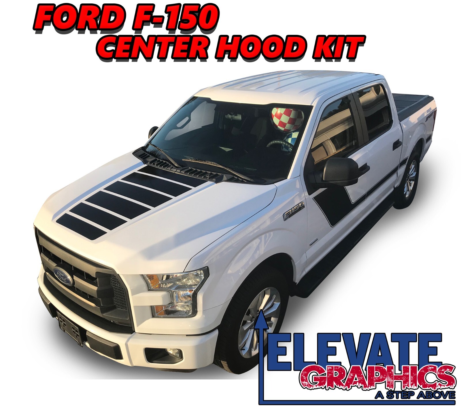 For Ford F-150 Center Hood Graphics Stripes Vinyl Decals 3M Stickers 2015-2020