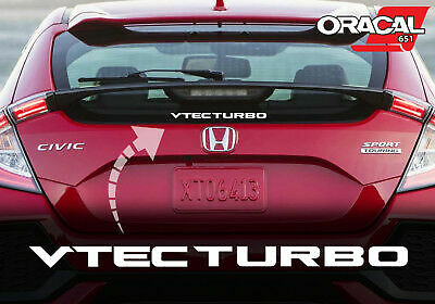 VTEC TURBO Rear Window Sticker Decal for 2016-2020 Civic Type R FK8 JDM EDM CDM