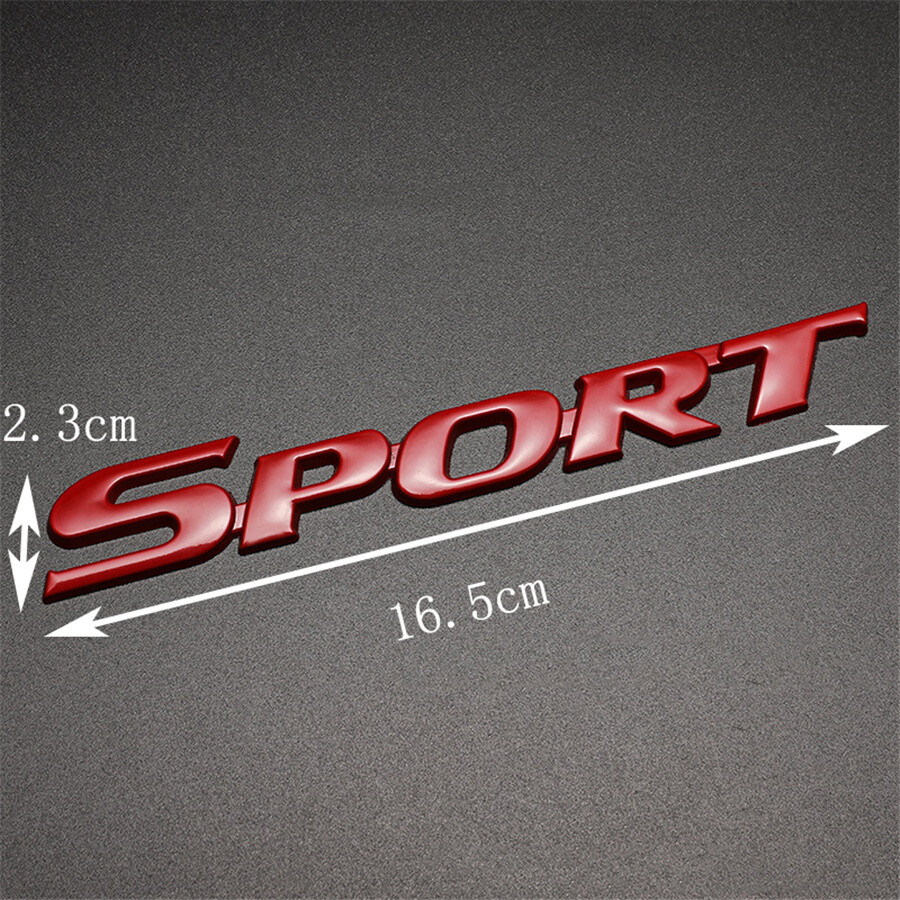Racing Car Trunk Tailgate Emblem Badge Decal Sticker Red Metal Logo Decor 1Pcs