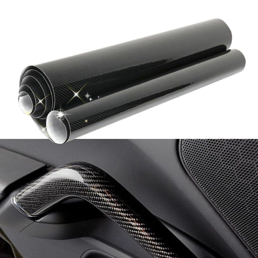 Auto Accessories 5D Glossy Carbon Fiber Vinyl Film Car Interior Wrap Stickers US