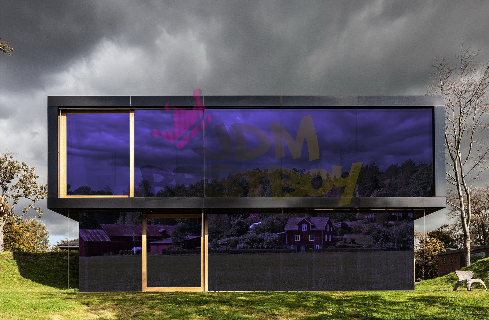 Purple Chrome Window Tint One Way Mirror Film UV Heat Reflective Home Office DIY