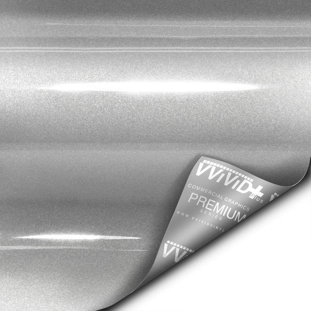 Ultra Gloss Silver Metallic Vinyl Car Wrap Paint Replacement Film Roll with …