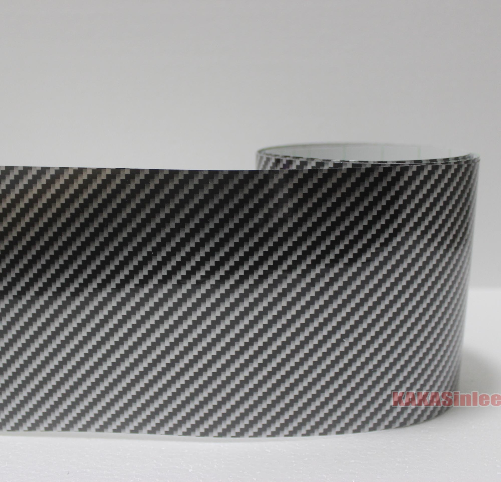12″ x 50″ Car Glossy Smooth 2D Carbon Fiber Vinyl Wrap Sticker Decal Black Trim