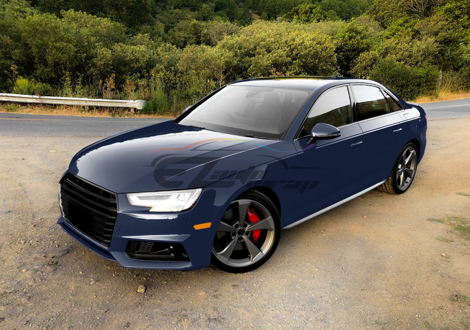High Gloss Midnight Blue Car Vinyl Wrap Sticker Decal Sheet Film DIY Air Release