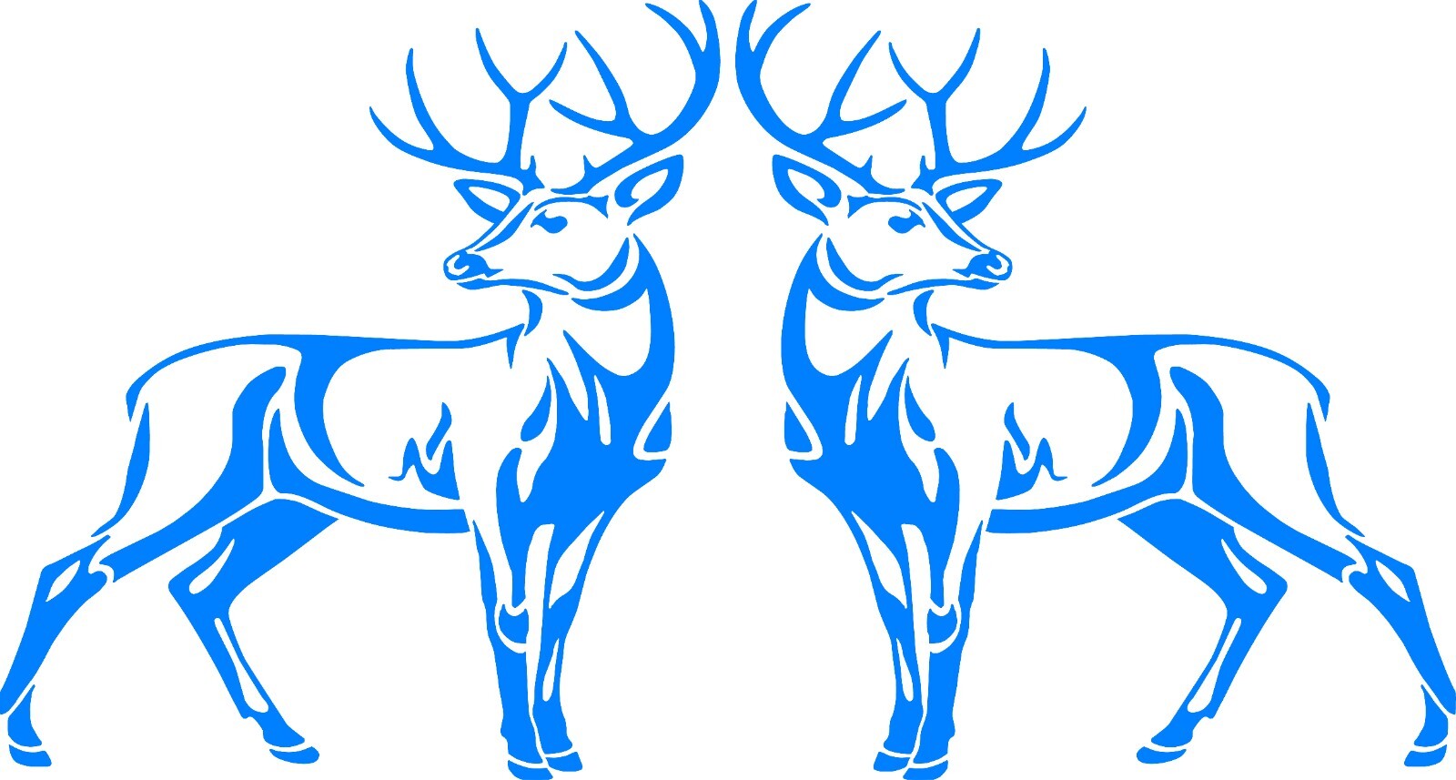 Whitetail Deer Body Left and Right Vinyl Decal Style 2 Multiple Colors and Sizes