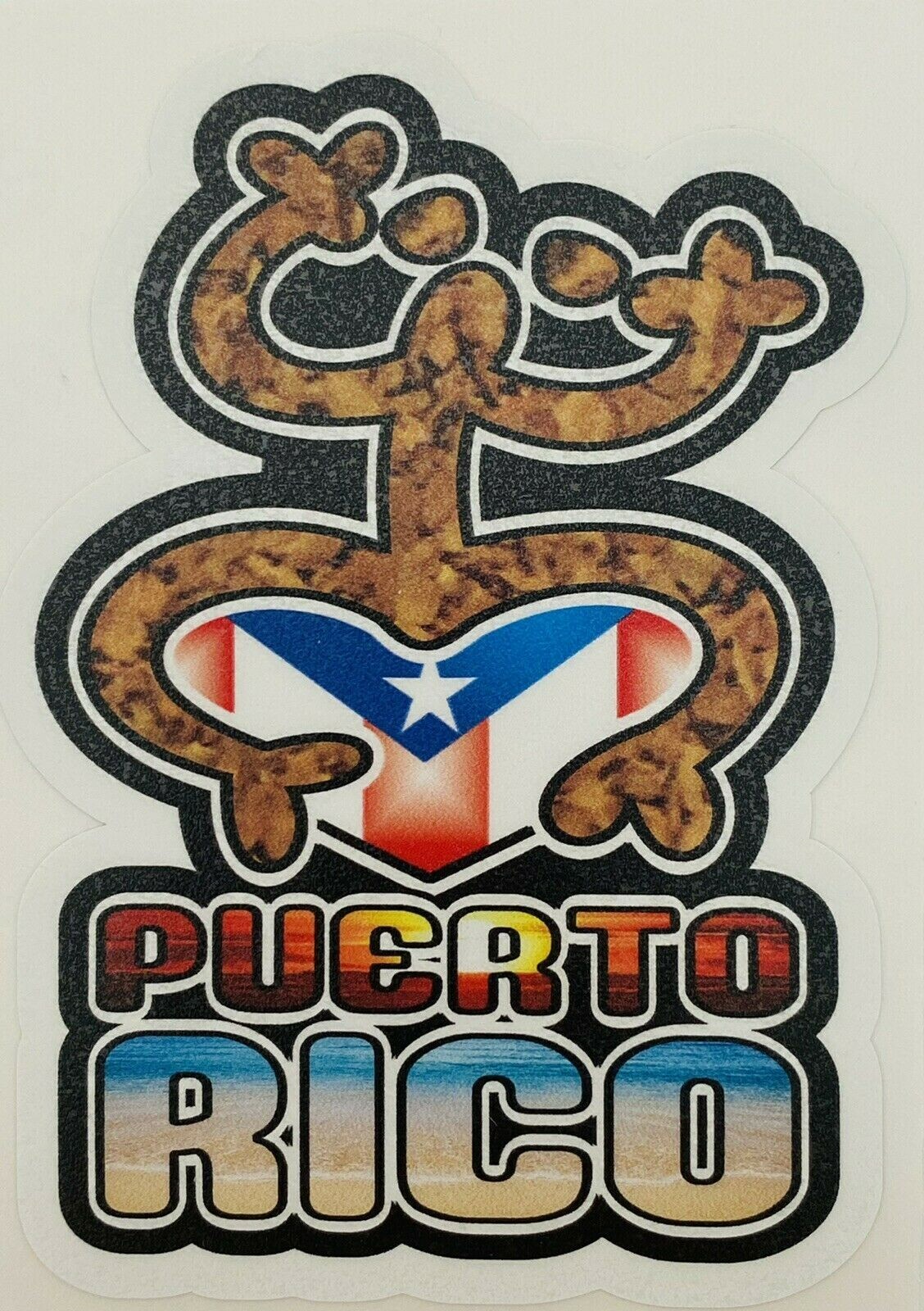 Puerto Rico coqui taino with PR Flag Decal Sticker 4.25 x 3 inch Easy to install