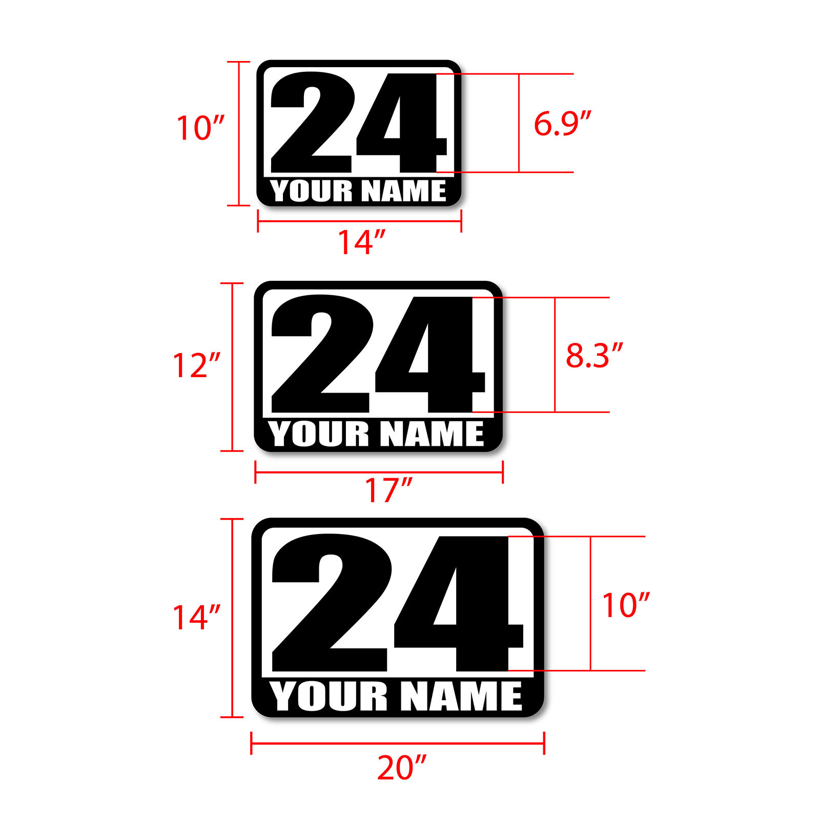2 pcs Magnet Racing Number – Custom Track Day Autocross Car Door Magnetic Decal