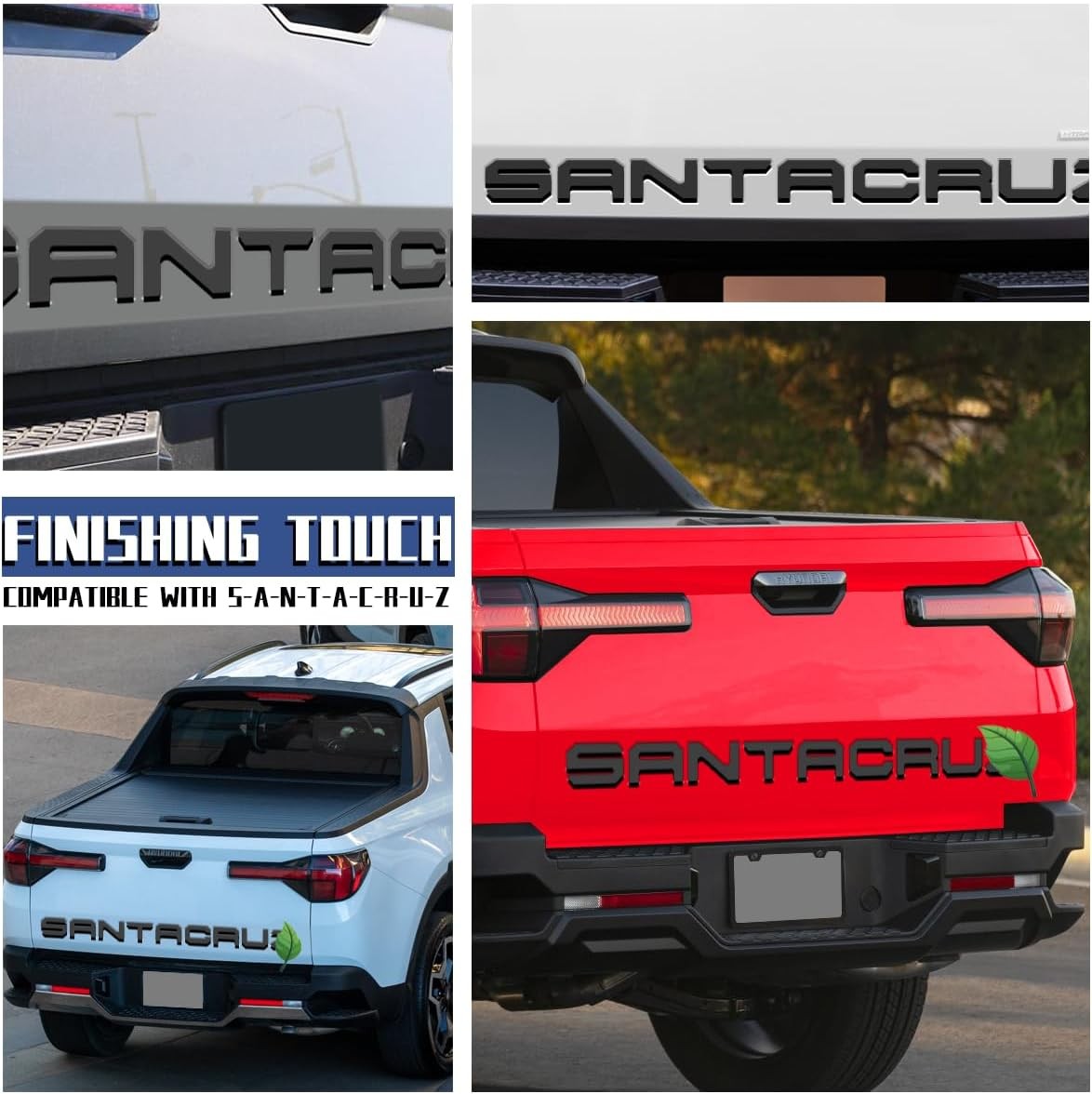 Tailgate Insert Letters Compatible for 2022 2023 2024 Black Edge Gray Faced