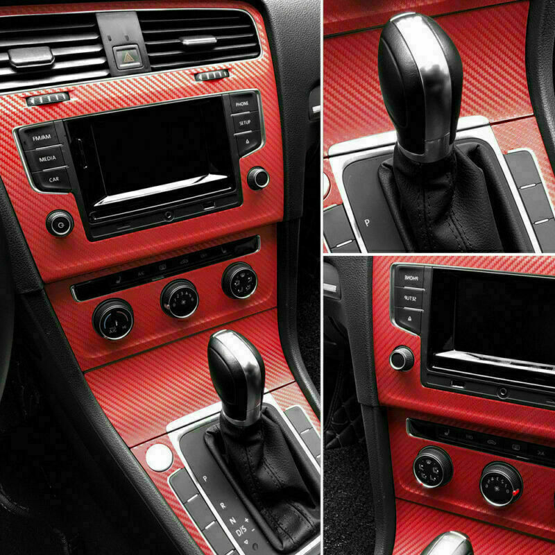 Red 3D Carbon Fiber Matte Vinyl Film Car DIY Wrap Sheet Roll Film Sticker Decal