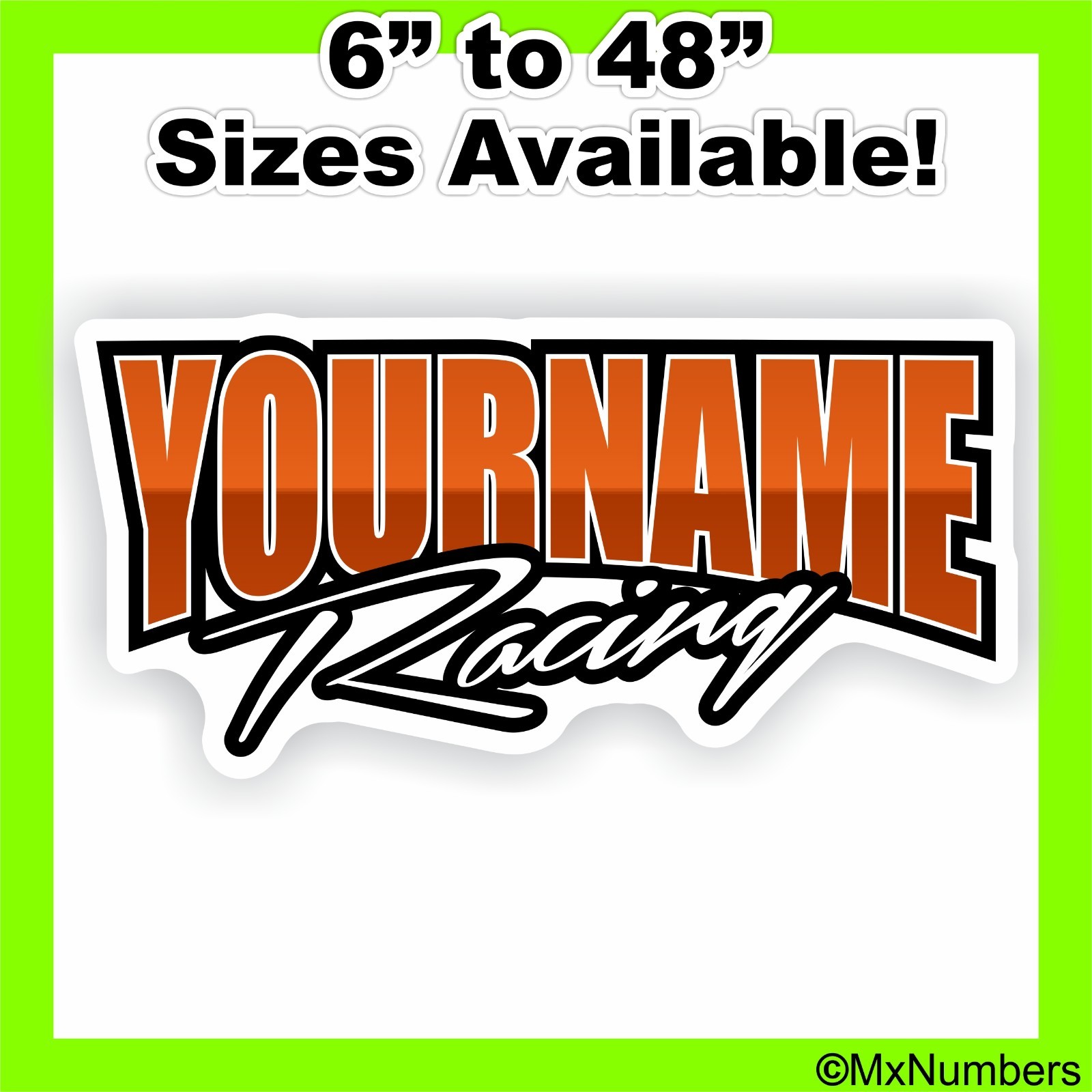 Custom Name Racing Trailer Decal Car IMCA Model Modified Sprint Stock Track