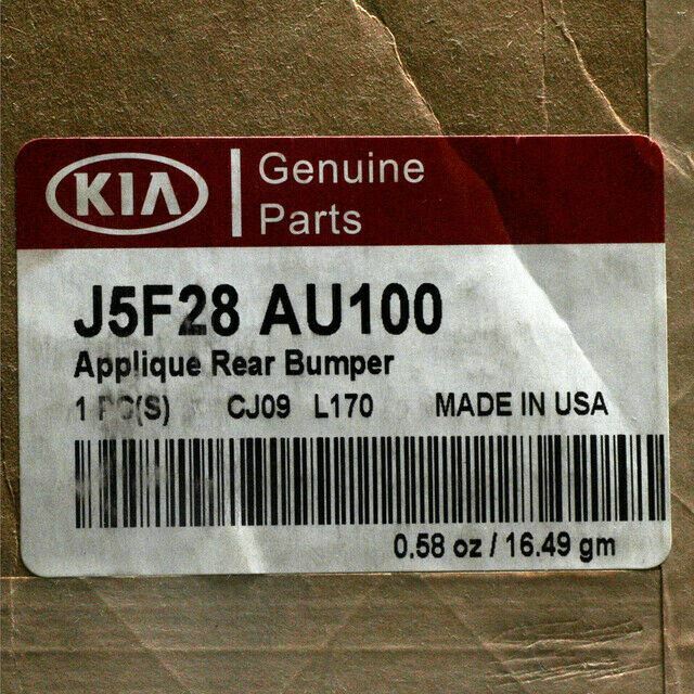 Genuine Kia 2018 Stinger Base Rear Bumper Protector Clear Applique J5F28-AU100