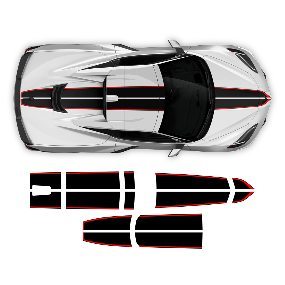 Racing Stripes Over The Top, for Corvette C8 2021 – 2024