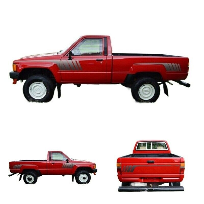 For 85-88 Toyota Pickup Truck Vinyl Decal Hood Side Racing Stripe Sticker Kit