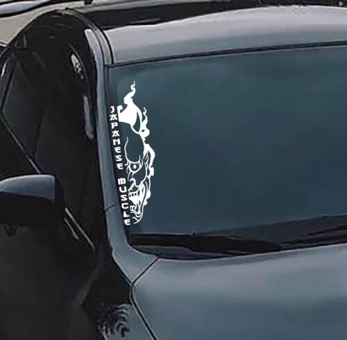 JAPANESE MUSCLE Oni Vertical Window Decal Car Sticker JDM Vinyl Graphic Kanji