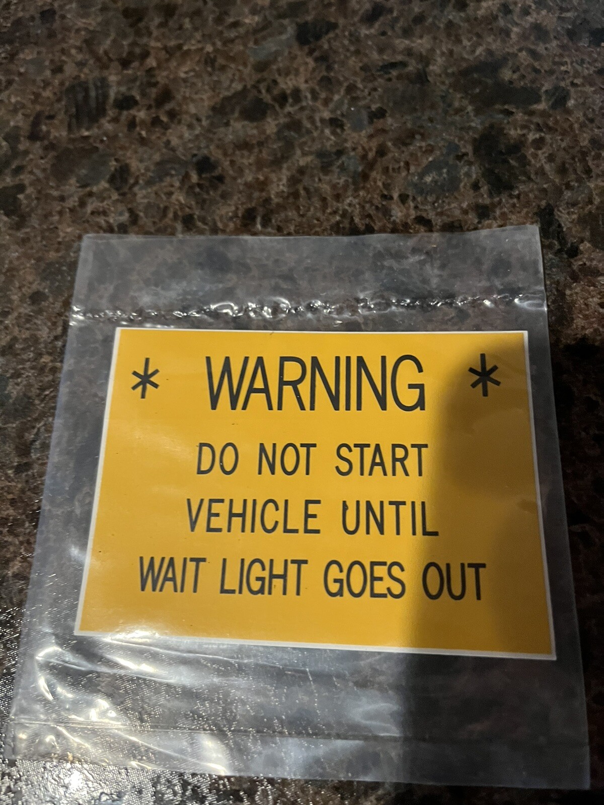 Military Warning Do Not Start Vehicle Sticker