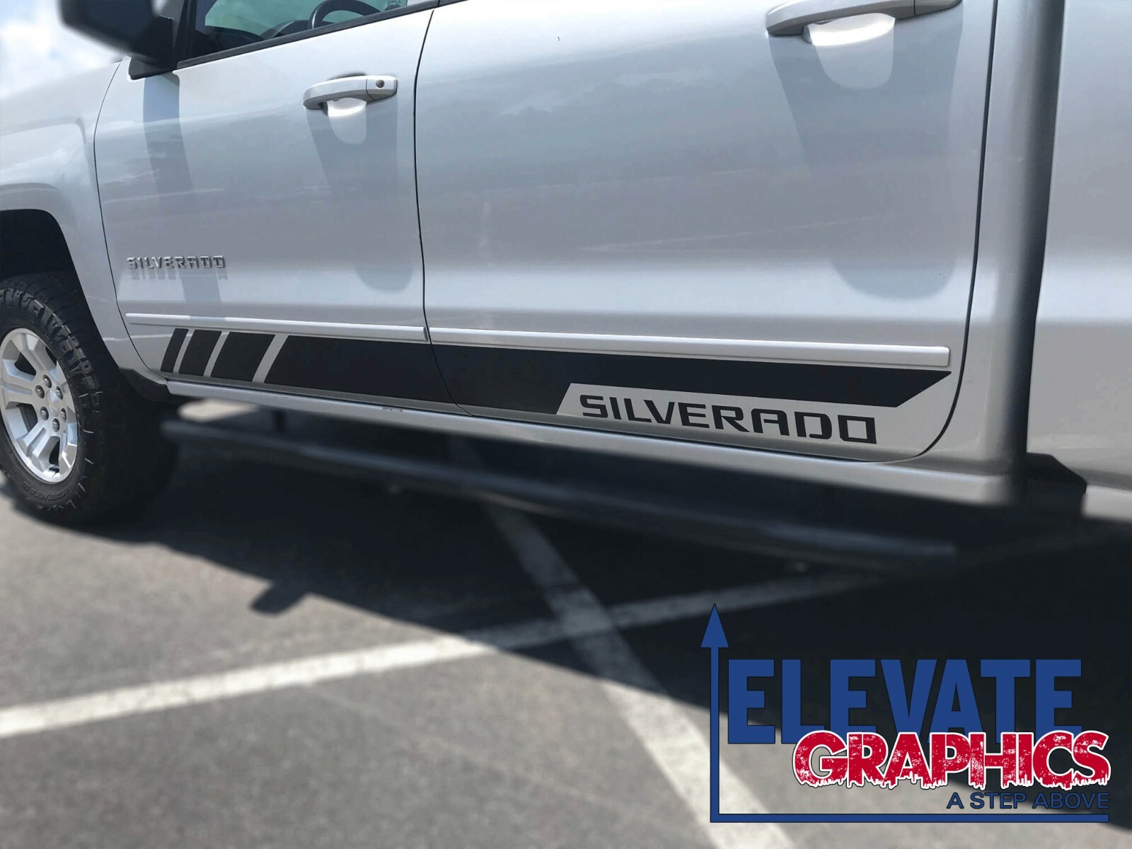 Fits Chevy Silverado Rocker Four Graphics Vinyl Stripes Decals Sticker 1999-2024